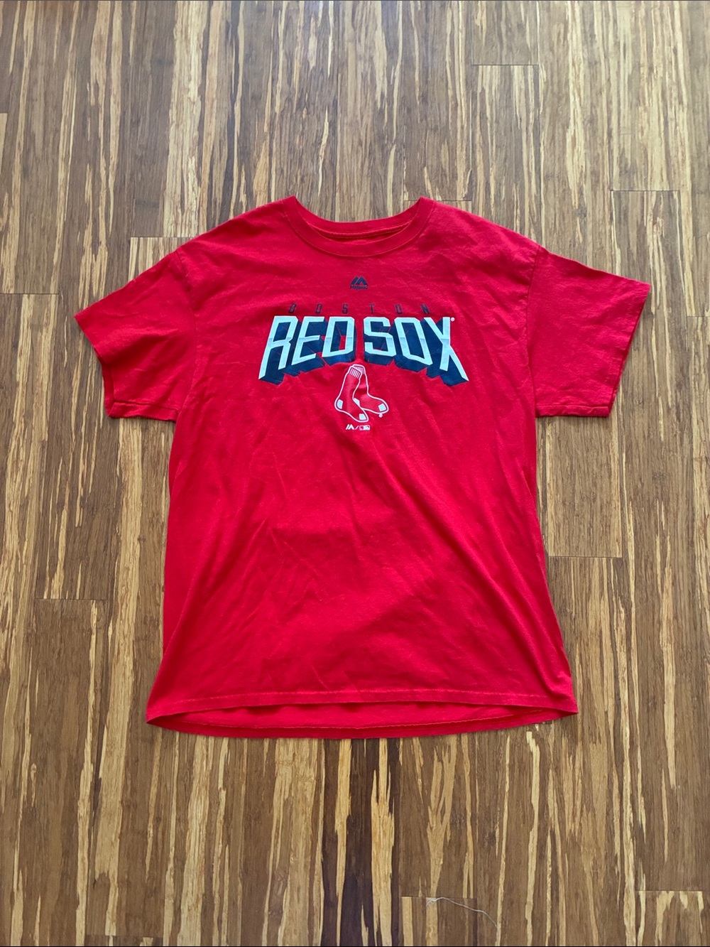 Majestic Red Tee with White Logo Detail